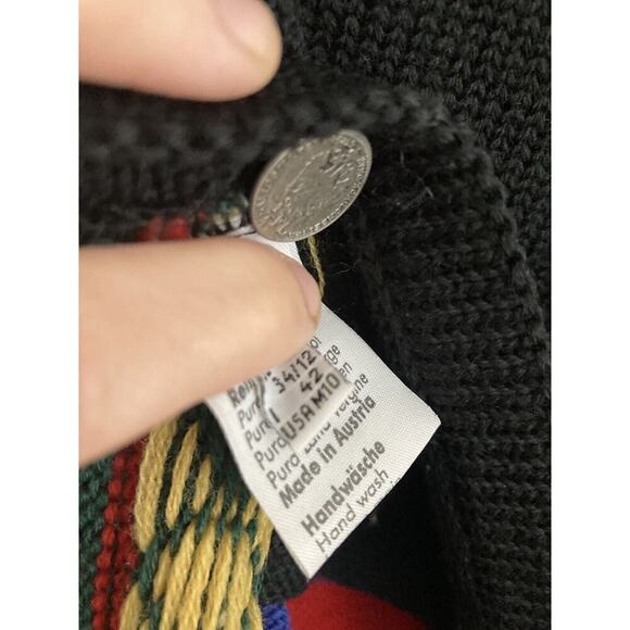 Giesswein Austria New Pure Wool Folk Artsy Knit Vest Women’s Size Medium Heart - Picture 8 of 11